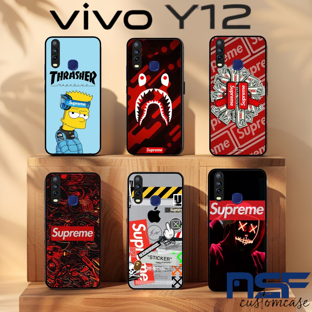 Softcase VIVO Y12 / Kesing hp VIVO Y 12 gambar SUPREME silicone silikon hp Y12 VIVO Gambar keren ces