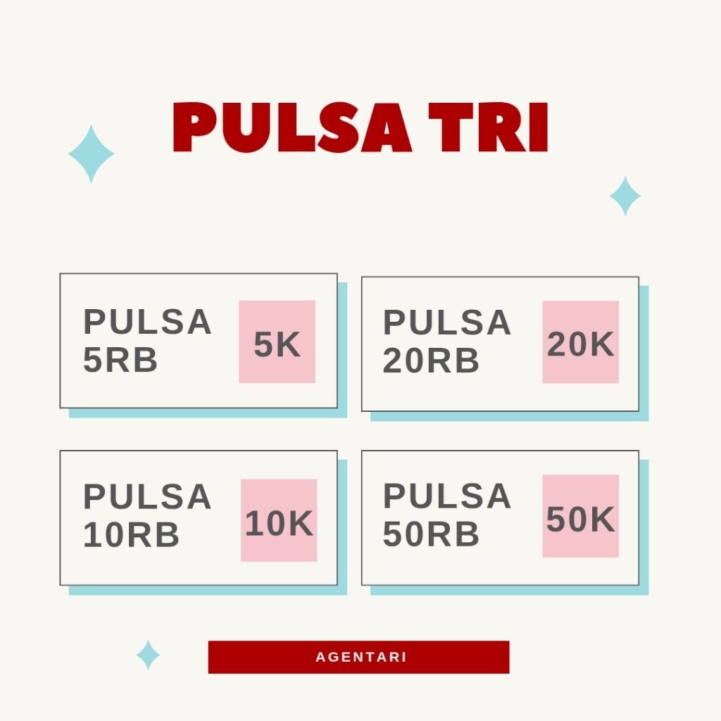ISI ULANG PULSA REGULAR TERMURAH THREE 3 TRI 5RB 10RB 20RB 25RB 30RB 35RB 40RB 50RB