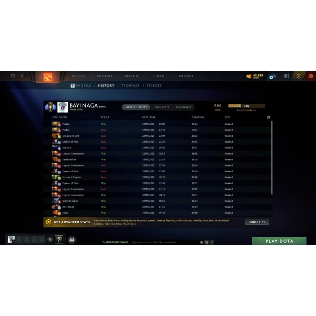 ID Dota 2 Rank Divine 3 MMR 51xx Termurah 