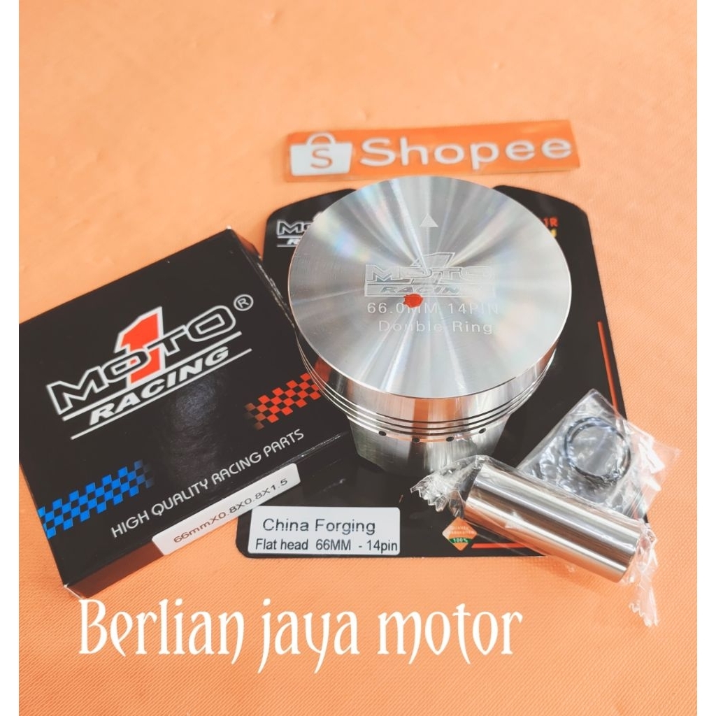 seher/piston kit moto 1 forged ukuran uk 60/61/62/63/64/65/66/67/68/69/70/71/72 pin pen 14 buat moto