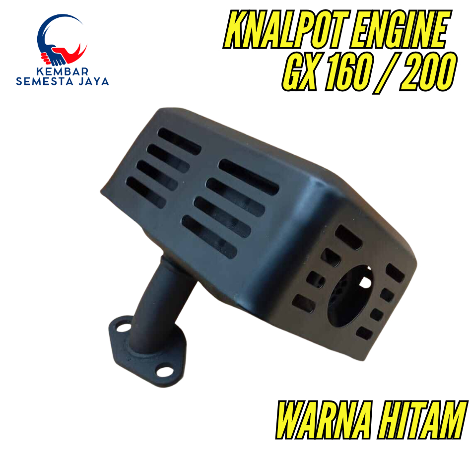 JF MATRIX Sparepart Knalpot Hitam Muffler Assy Silencer Peredam Suara Mesin GX160 GX200 Exhaust Pipe