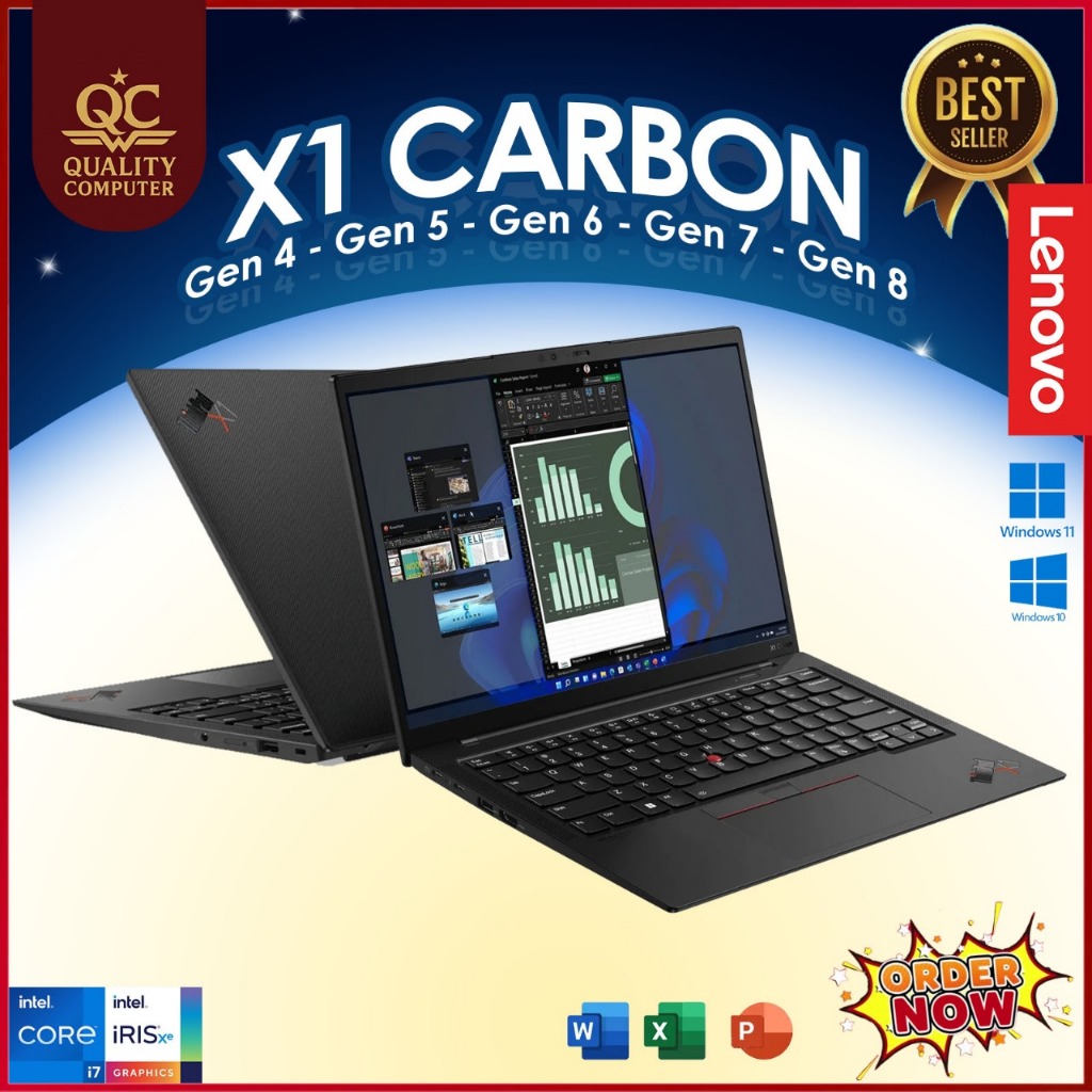 Lenovo Thinkpad X1 Carbon Series Intel I7 I5 16GB 512GB Touch Intel IRIS Murah Bergaransi