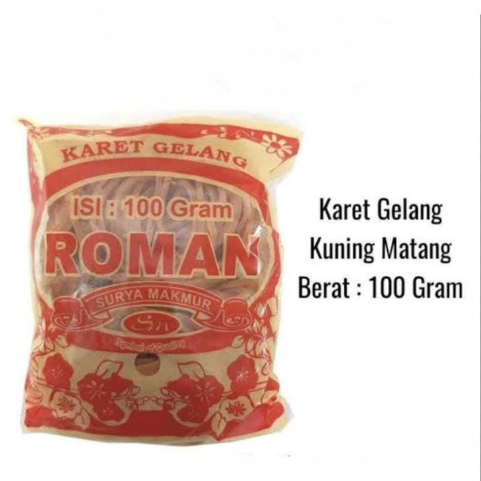 Karet Gelang Kuning Murah Roman Isi 100Gram - Karet Gelang