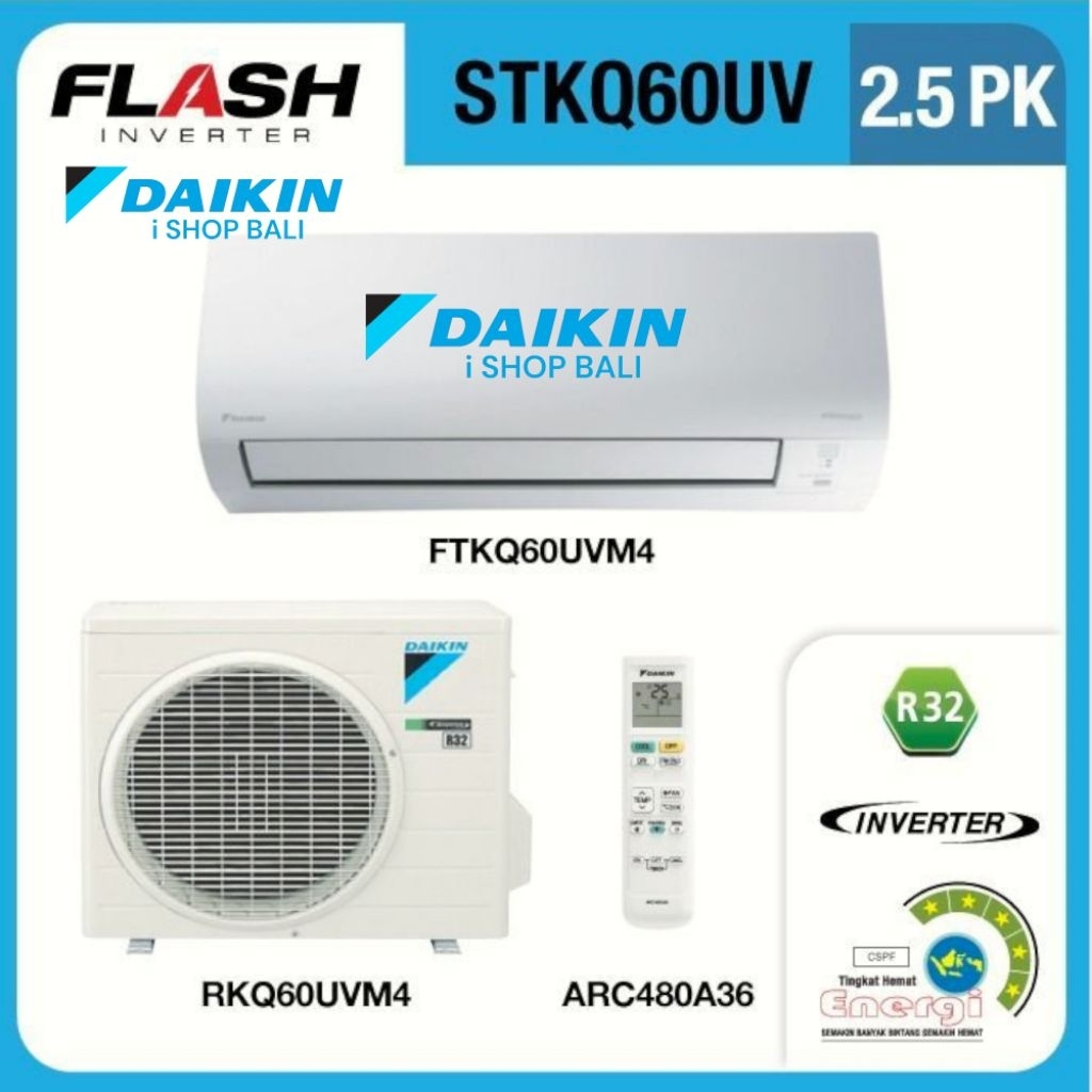 Ac Daikin Thailand Flash inverter 2.5 Pk FTKQ60UV Ac Daikin Thailand 2 1/2 Pk