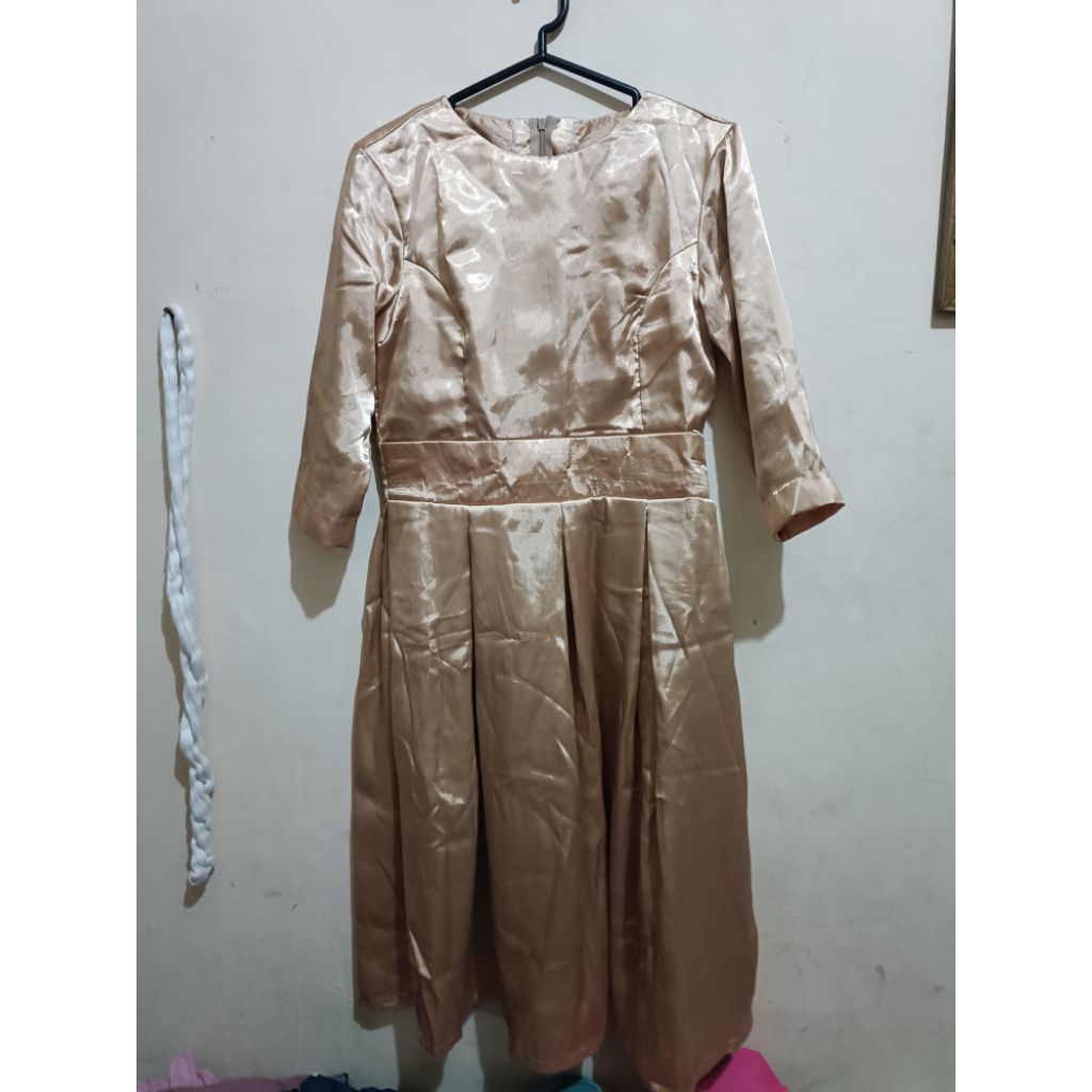 dress satin gold
