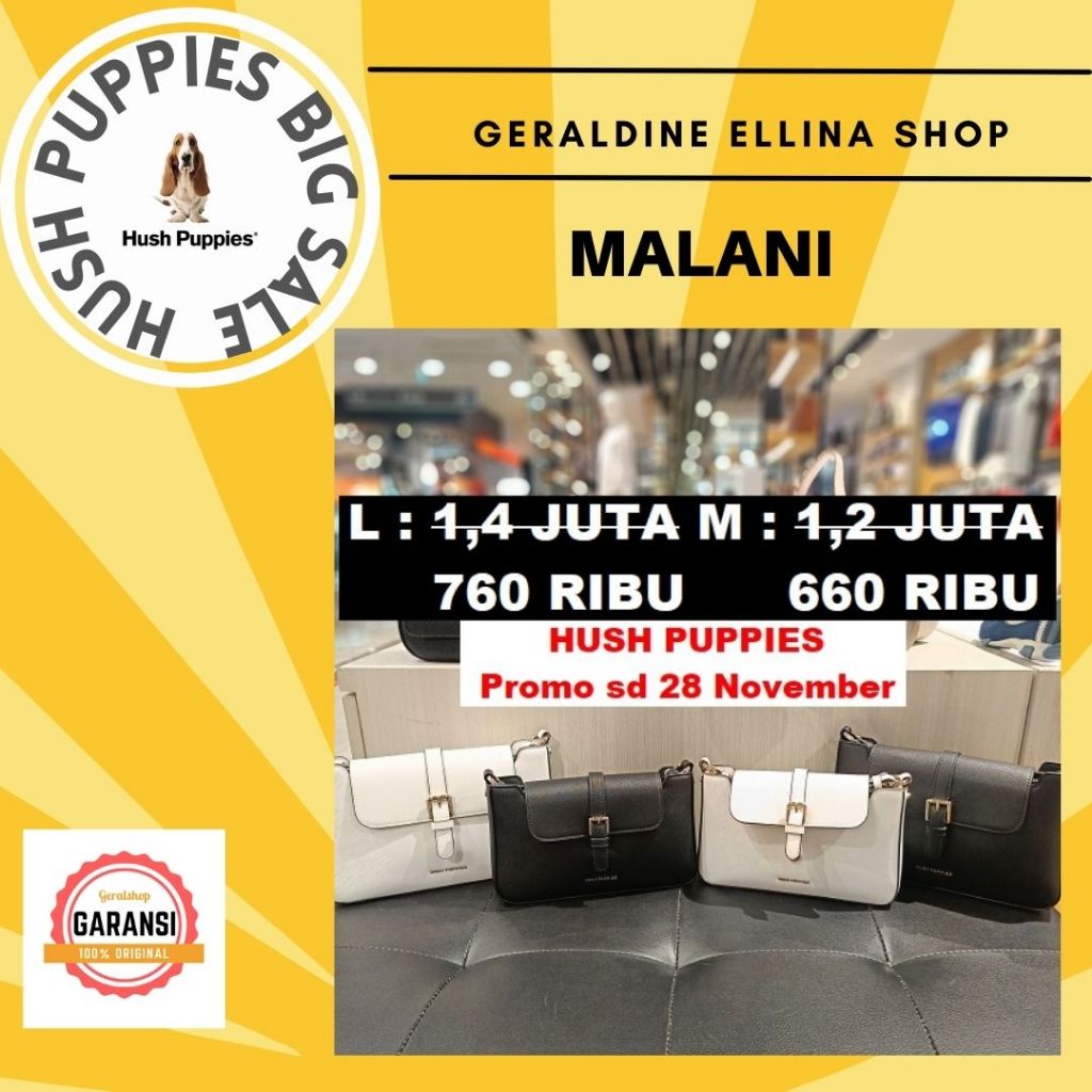 Tas Hush Puppies shoulder sale 100% original store seri MALANI