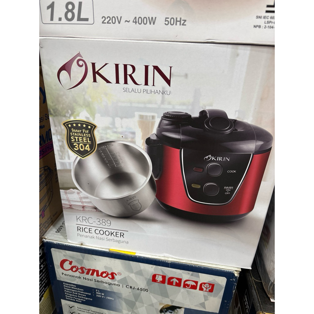 Rice Cooker KIRIN KRC-389 Panci Stainless Kapasitas 2L