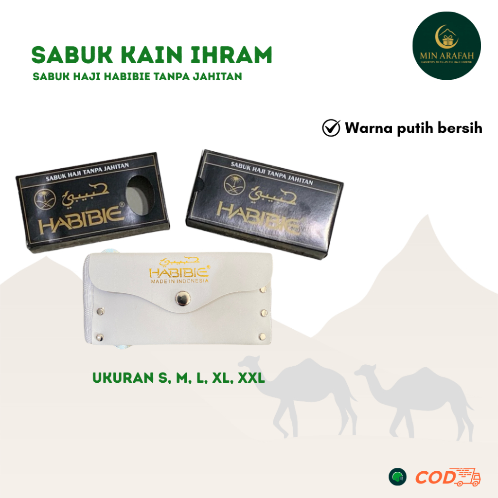 Sabuk kain ihram tanpa jahit pria Sabuk Haji Habibie/Sabuk Kain Ihram/Perlengkapan Haji Umroh
