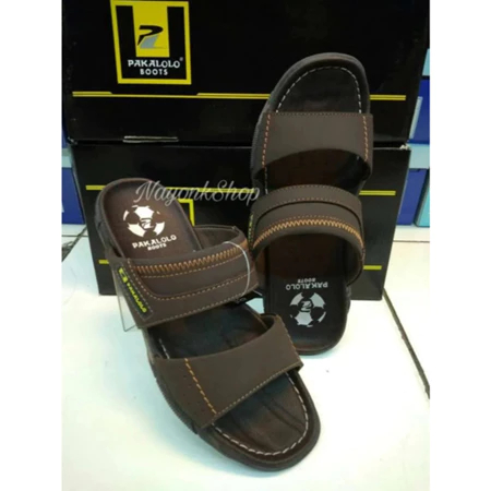 SANDAL KULIT PAKALOLO ORIGINAL SANDAL PRIA SANDAL SLOP SANDAL CASUAL PAKALOLO COKLAT