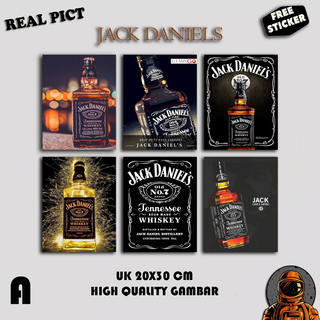 POSTER HIASAN DINDING JACK DANIELS/ FREE STICKER/ FREE CUSTOM/ PAJANGAN DINDING DEKORASI RUANGAN/ PO