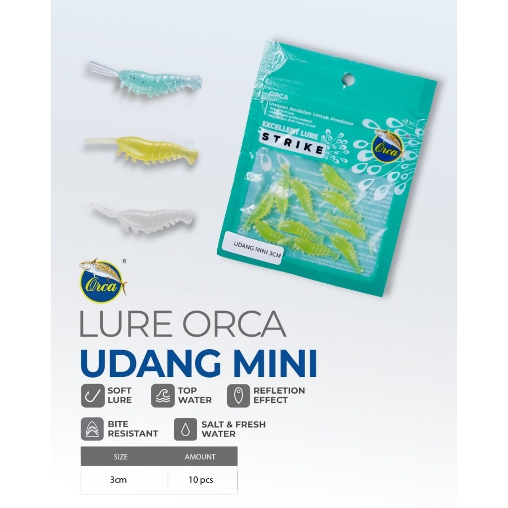umpan softlure orca udang mini