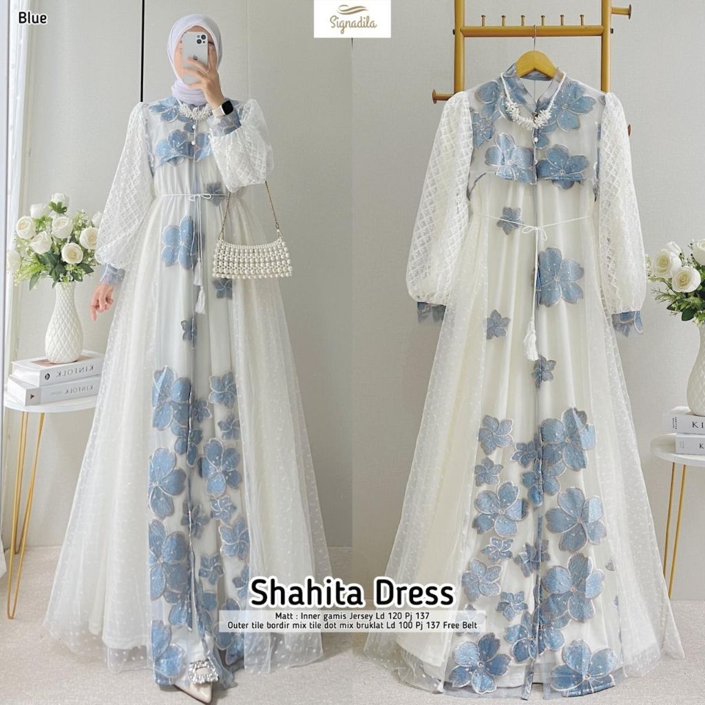 SHAHITA SYAHIZA GAMIS TILLE BRUKLAT GAMIS BRUKLAT TILE TEBAL SUPER PREMIUM FREE IKAT PINGGANG PREMIU