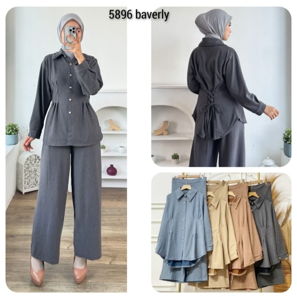 Setelan Celana One Set Baverly Cantik Terbaru Kekinian CLARKE ORI