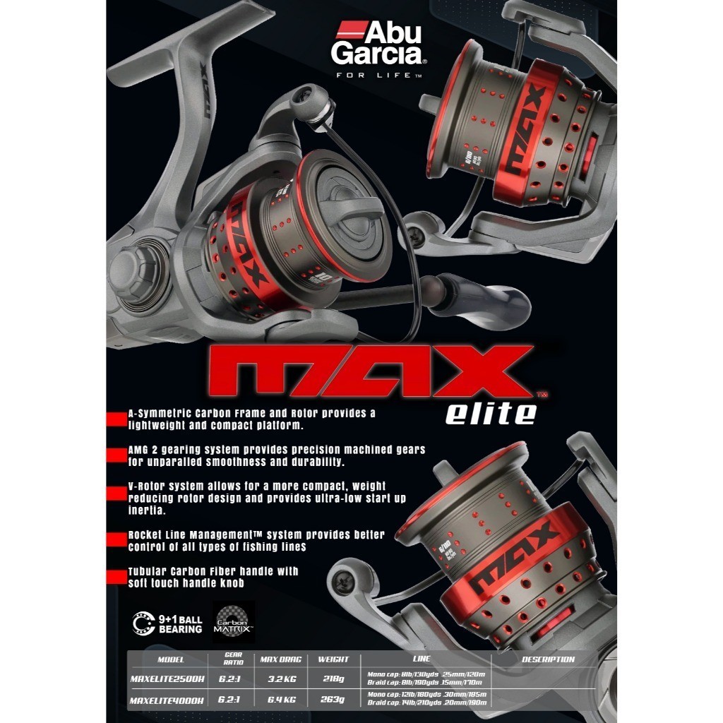 Reel Abu Garcia MAX ELITE 9+1BB - Reel Spinning