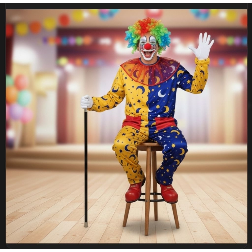 kostum badut anak & dewasa lengkap plus wig dan topeng badut