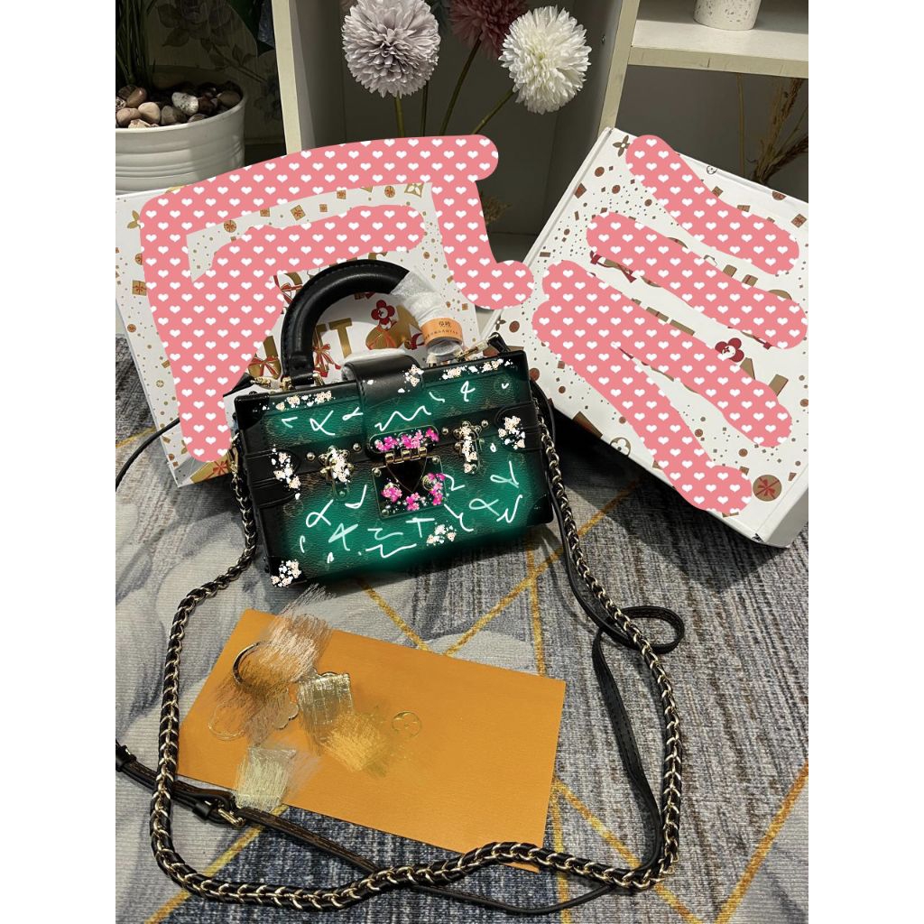 Cherrybag Store II Womens bags Tite Malle Puva kotak Tas Selempang Hitam Motif Tas Tangan Wanita Sud