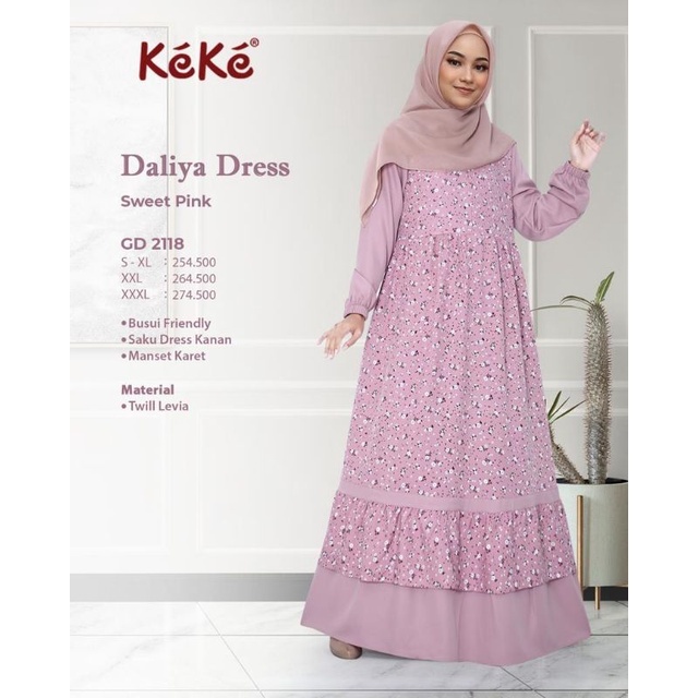 Keke GD 2118 Daliya Dress Gamis Dewasa Rayon 2XL
