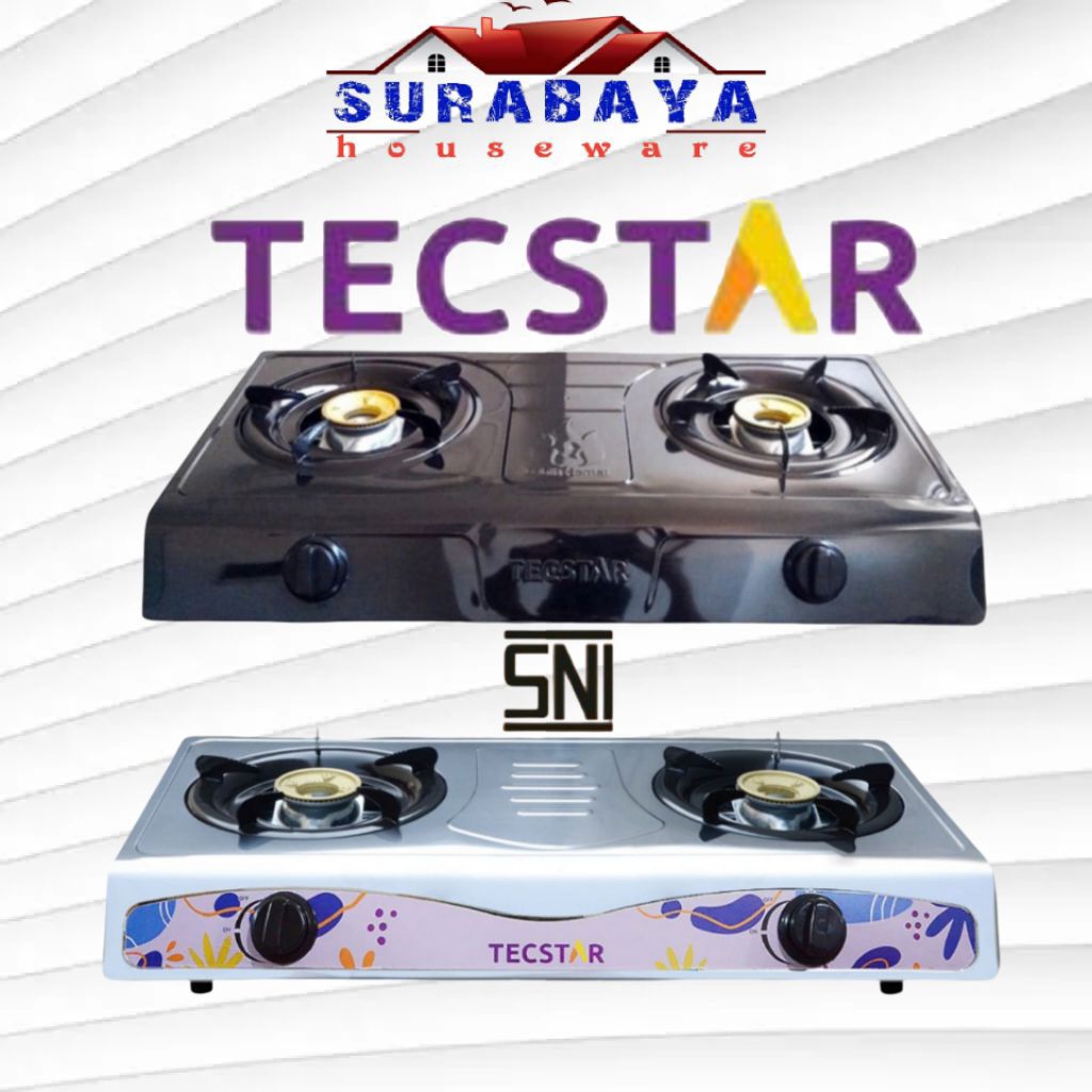 Kompor Gas 2 Tungku TECSTAR Teflon , tecstar stanless kompor 2 mata, kompor lpg