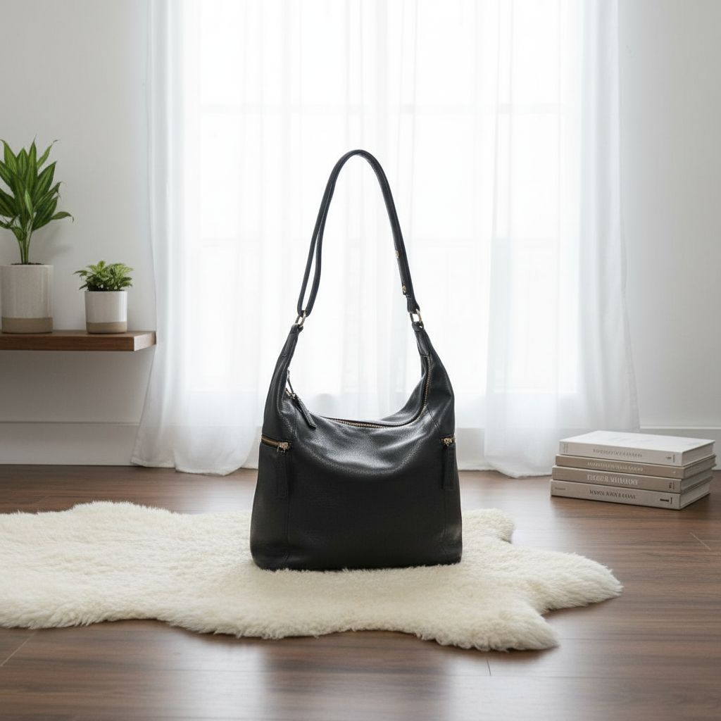 Tas Wanita Hobo Long Handle Tosca Blue Kulit Asli Second Branded