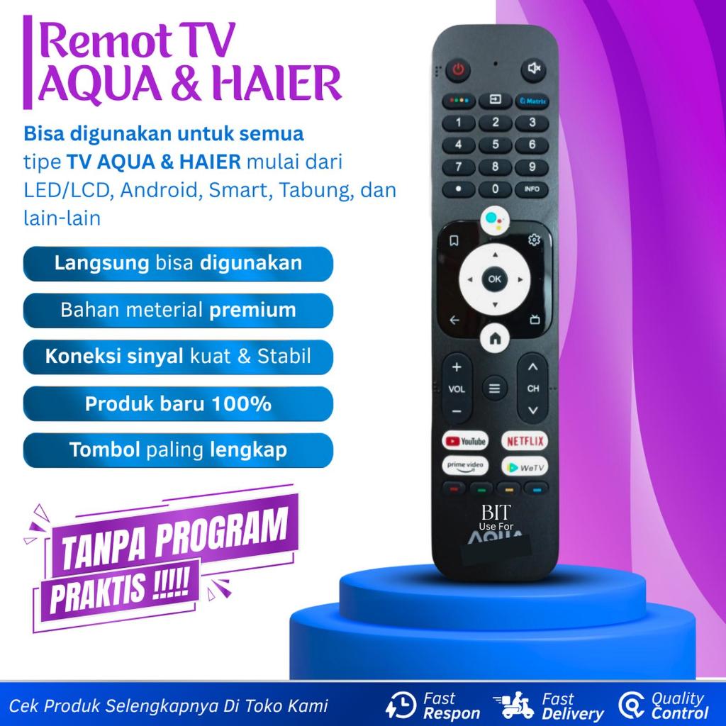 Remot Pengganti TV Android Aqua Remot TV Haier Remot Kontrol TV LED/LCD Smart TV Android TV Untuk Se