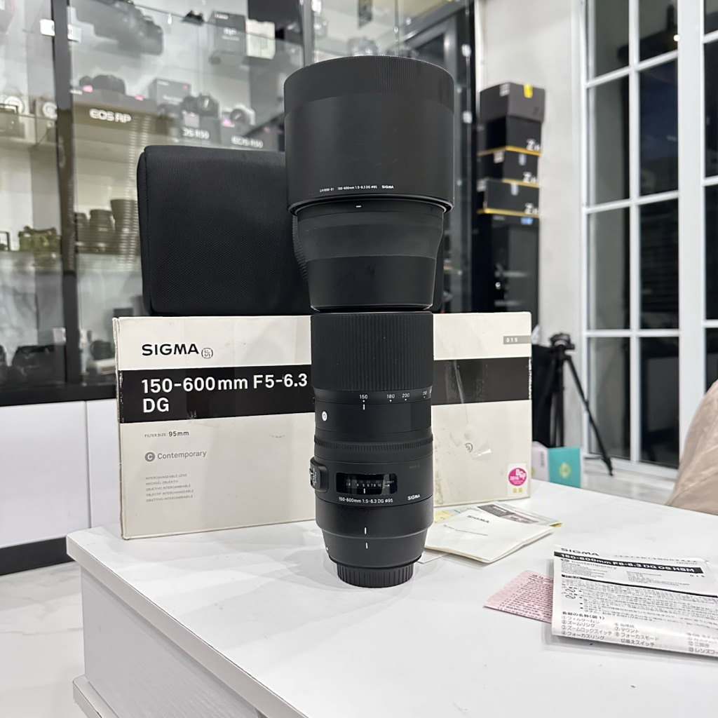 SIGMA 150-600mm F5-6.3 DG OS HSM CONTEMPORARY LENS FOR CANON FULLSET ORIGINAL LIKE NEW (COCOK BUAT S