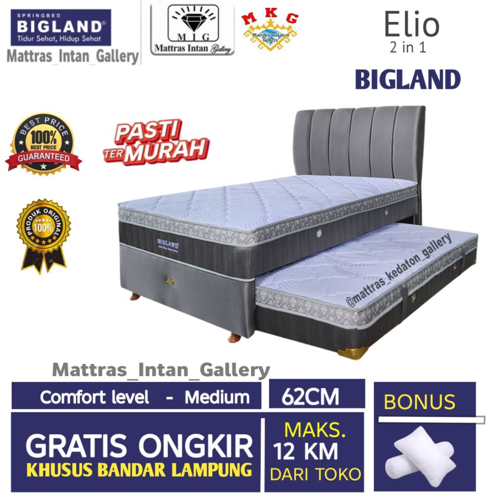Sorong Bigland Elio plustop empuk 2in1 UK 120 - kasur Sorong bigland Plus top 2 in 1 UK 120 Mattras 