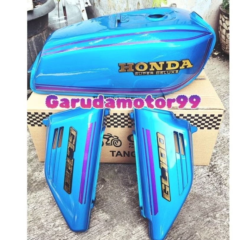 Body honda gl 100 tangki gl 100 gl 125 gl cepek full pres pabrikan set cover aki sepasang sudah stri