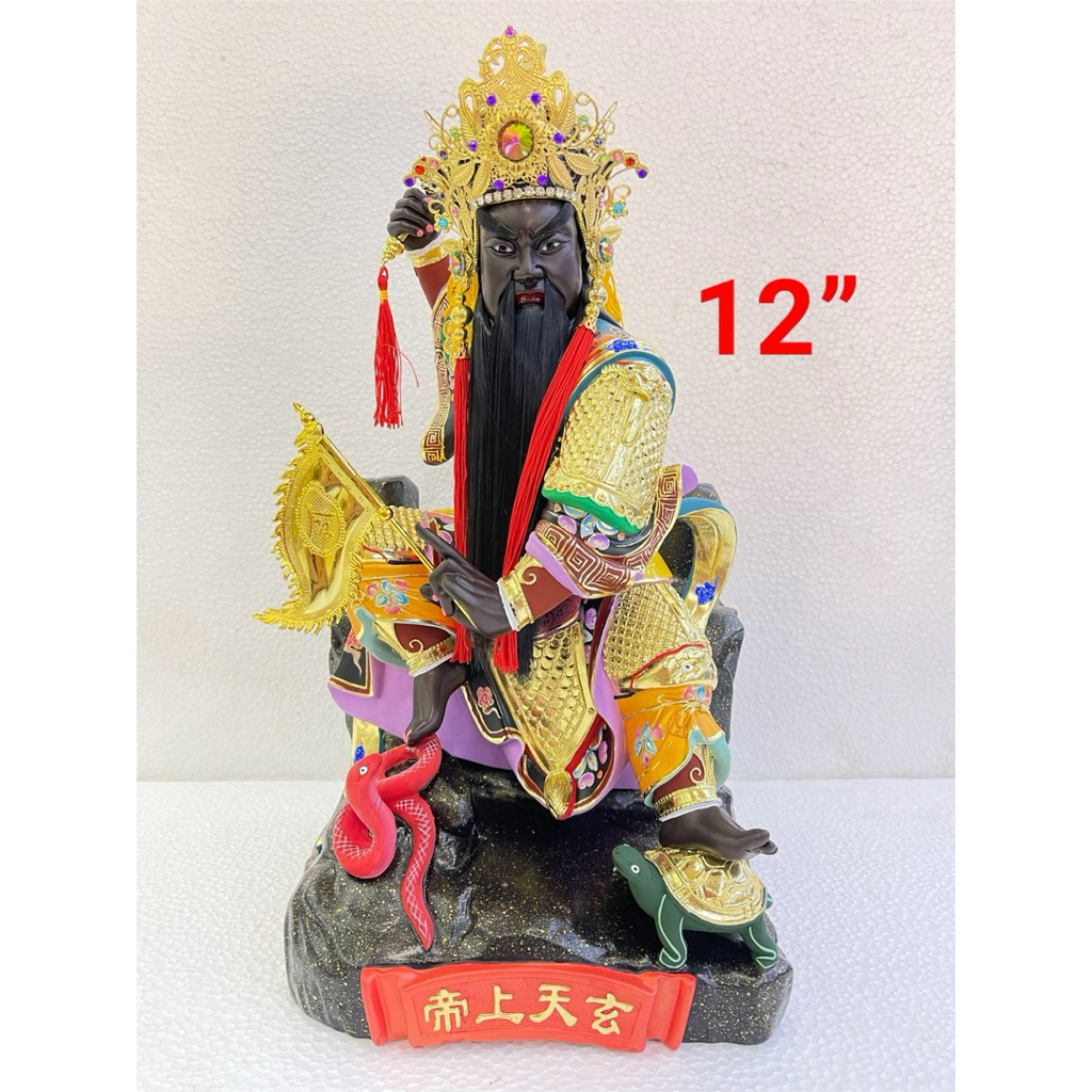 patung Xuan tian Shang di - Siongtekong - hian tian sang ti 12in bahan kayu Taiwan