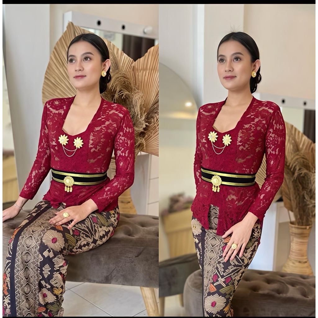Kebaya Brokat Sofia Strait / Atasan Kebaya Strait / Kebaya Bali Strait