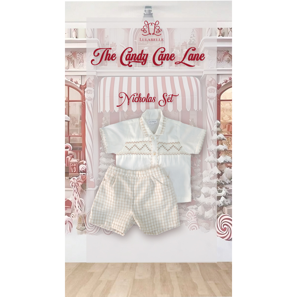 Lulabelle - Nicholas Set - Hand Smocked and Embroidery Body Suit and Jumper