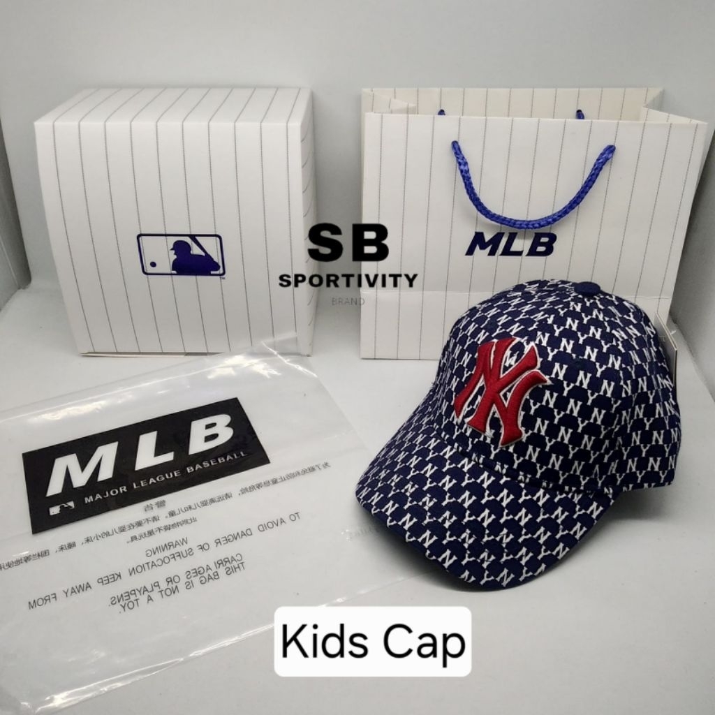 S-805 Topi Anak Kid Cap NY MLB Monogram Navy