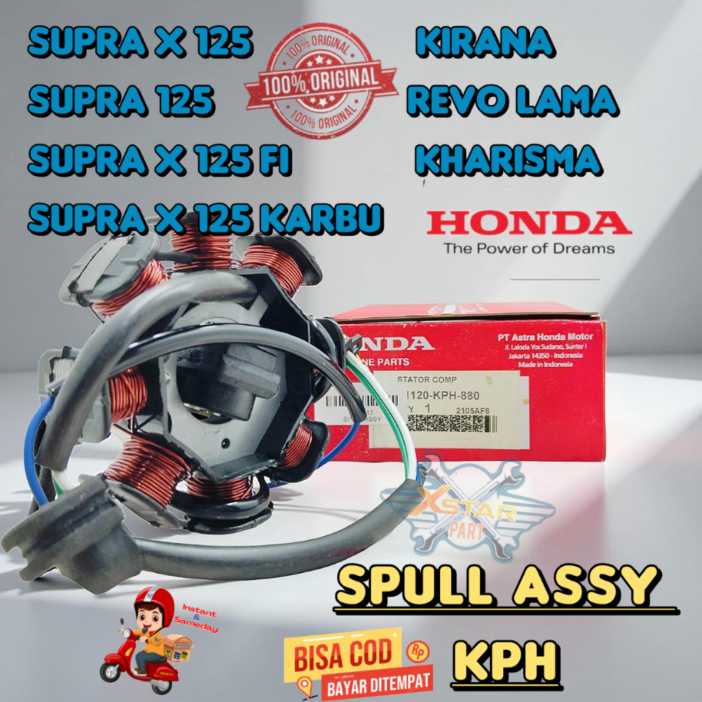 ORI SPULL SPUL ASSY KODE KPH KHARISMA - SUPRA X 125 - KIRANA - REVO OLD - SUPRA 125