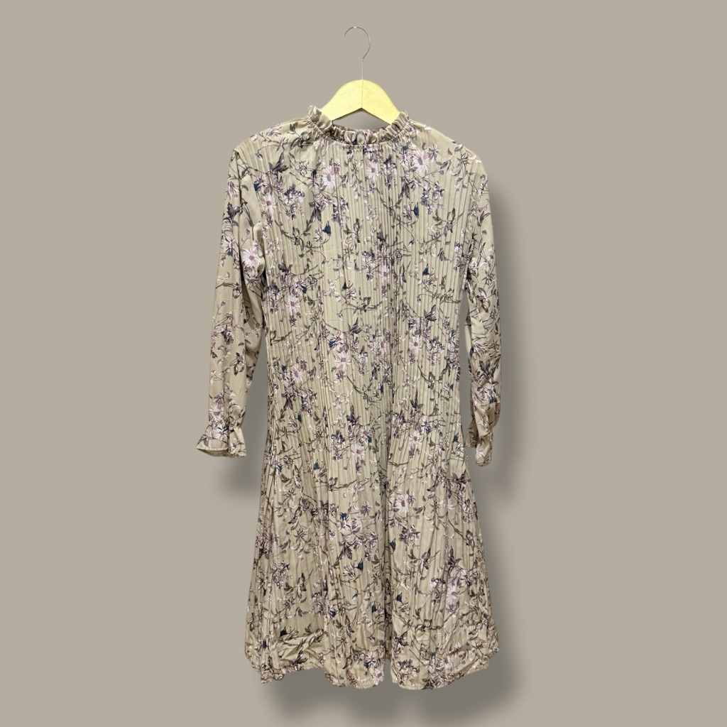 PRELOVED Baju Dress Plisket Bunga Wanita No Brand All Size