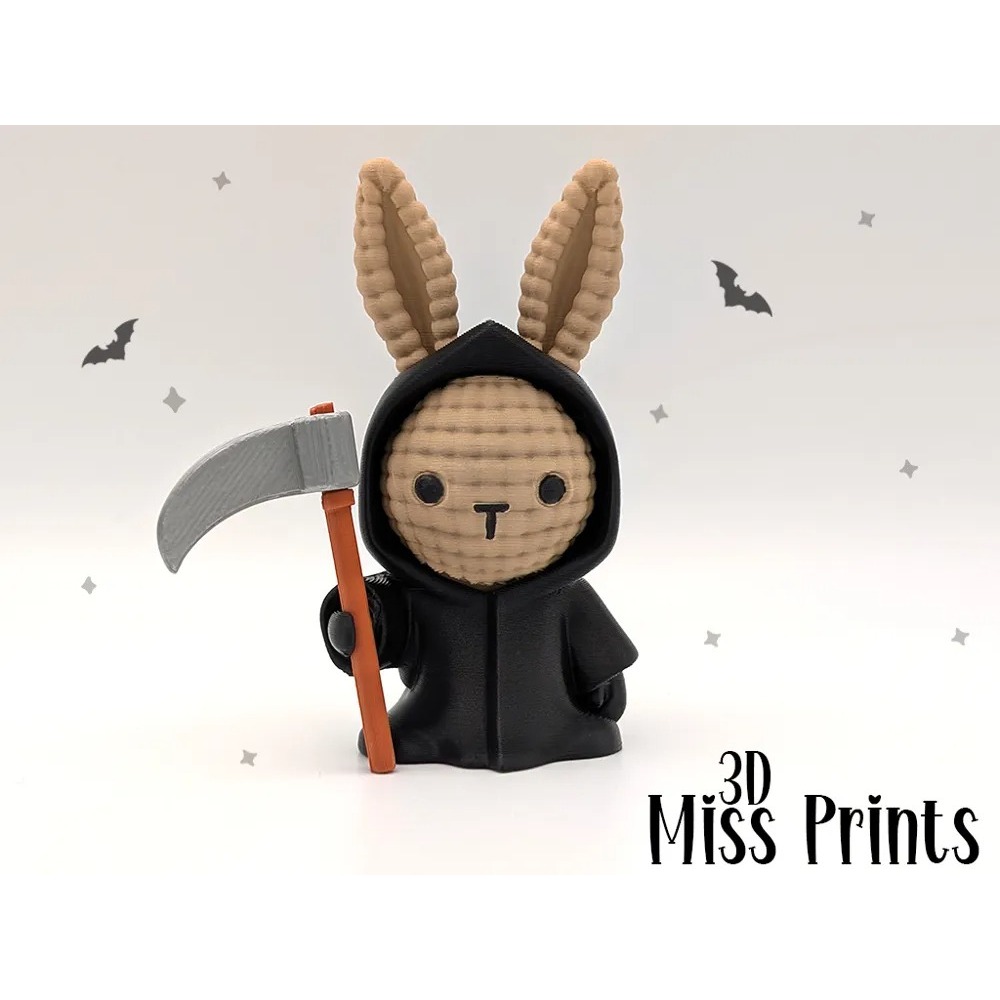 Knitted Bunny Reaper - Cute Plush Grim Reaper #NK#1#A2116