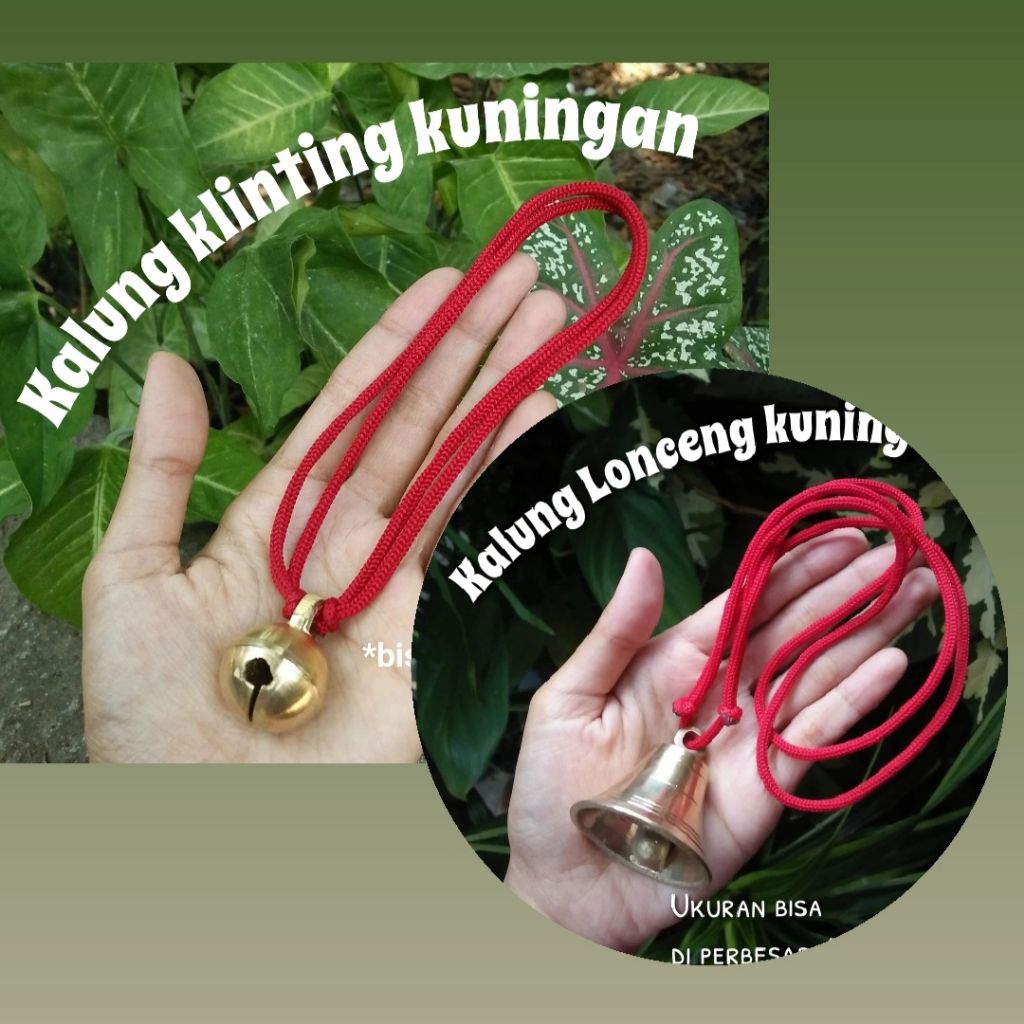 KLINTING KUNINGAN & LONCENG KUNINGAN / Kalung hewan / kalung kambing / Kalung sapi / aksesoris hewan