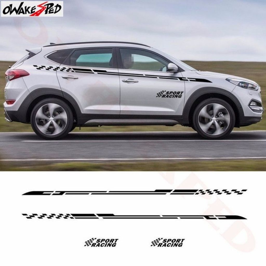 Sticker mobil hyundai Tucson stiker list minimalist terlaris mobil hyundai Tucson keren terbaru