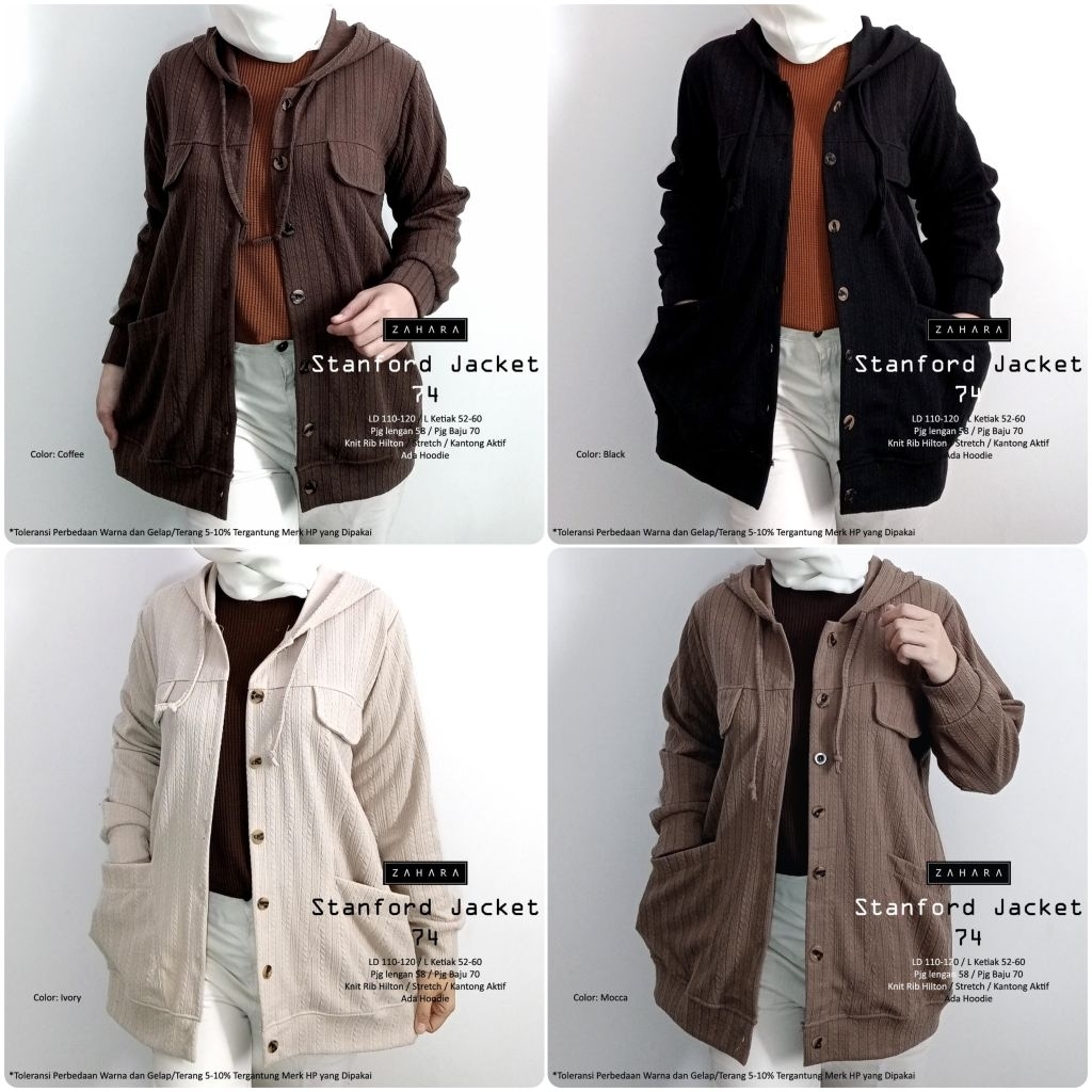 DAVIES  STANFORD JAKET BY ZAHARA JAKET UNIQLO KNIT DENGAN HOODIE