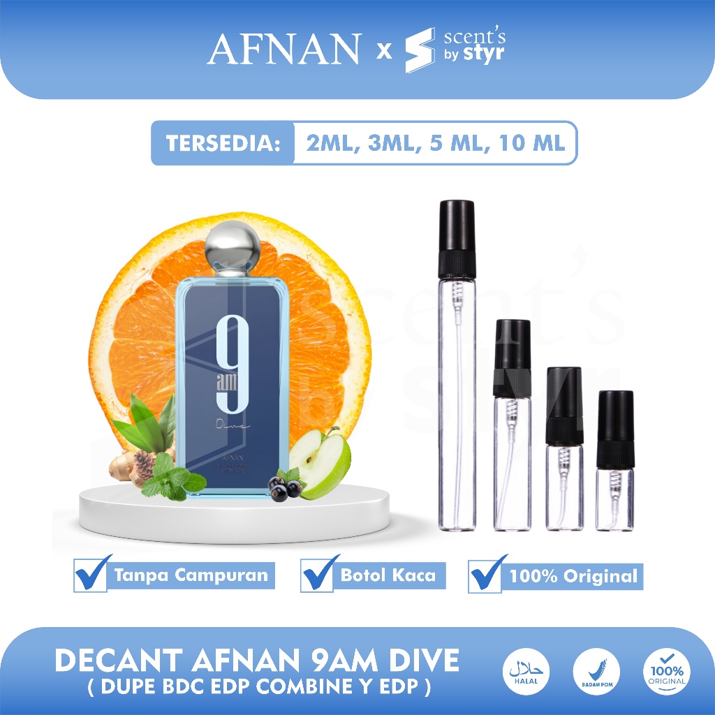 [ Decant ] Parfum Afnan 9 AM Dive Eau De Parfum (Clone of Blue De Chanel)  | 100% Original | Travel 