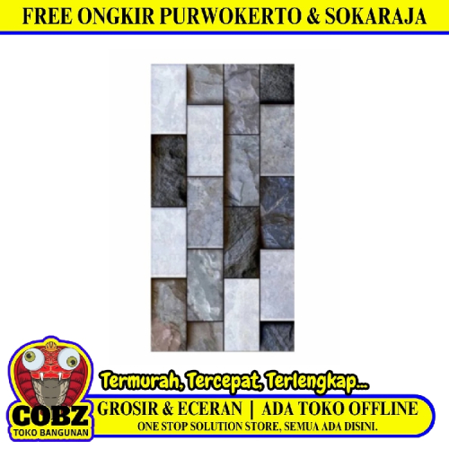 25 CM x 50 CM / UNO PRATO Keramik Dinding Dapur Teras Matte Grey Dus