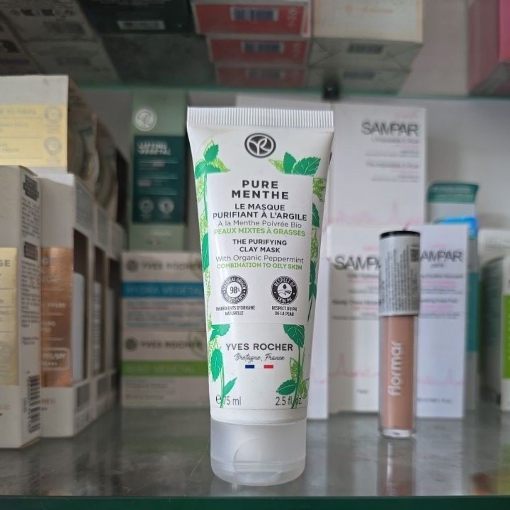 YVES ROCHER PURE MENTHE CLAY MASK 75 ml ORIGINAL MASKER WAJAH YVES ROCHER PURE MENTHE