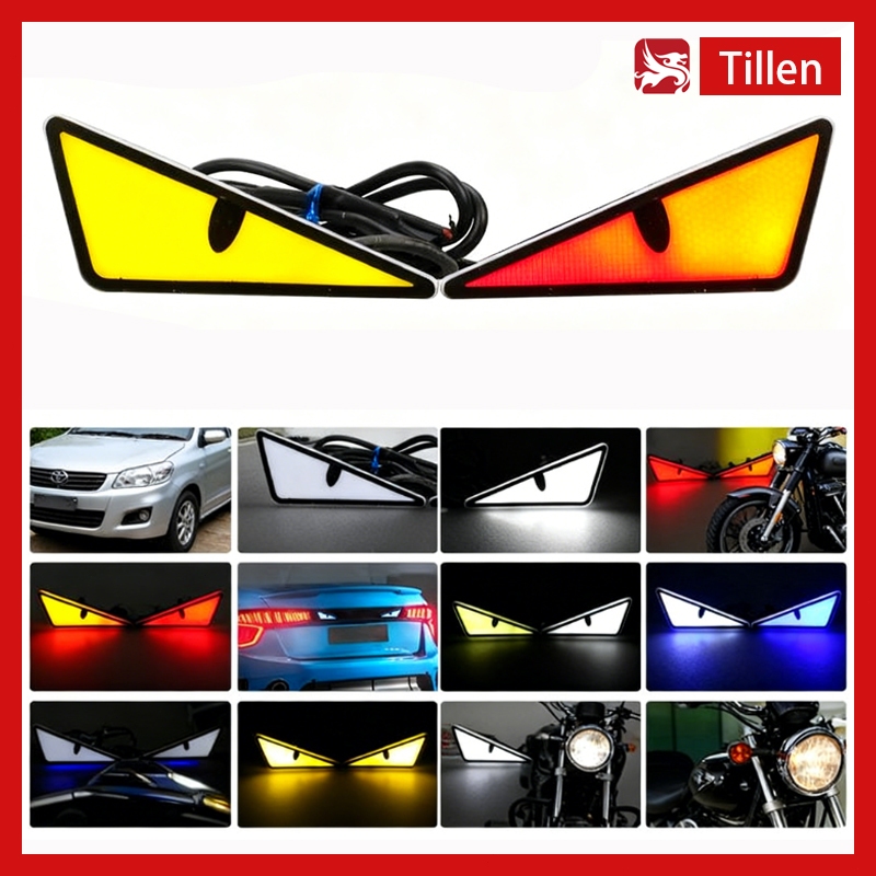 Lampu Hias Motor Eye Demon Segitiga - Tampilan Iblis & Gaya Keren untuk Motor, Lampu Variasi Univers