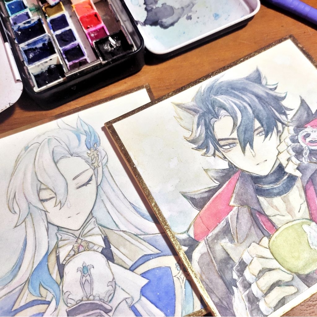 [COMMISSION] Shikishi & Mini Shikishi | Traditional Art, Watercolor