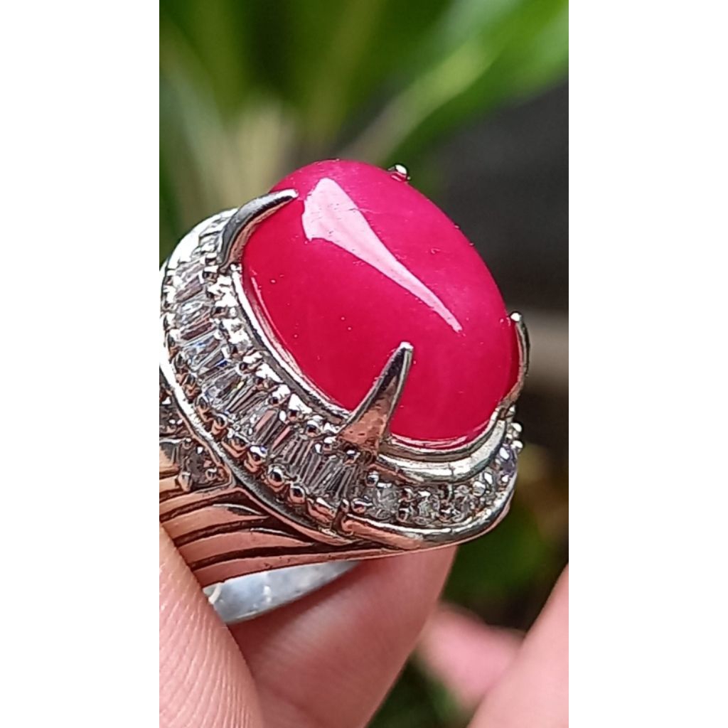 CINCIN BATU NATURAL GIOK MERAH CHINA