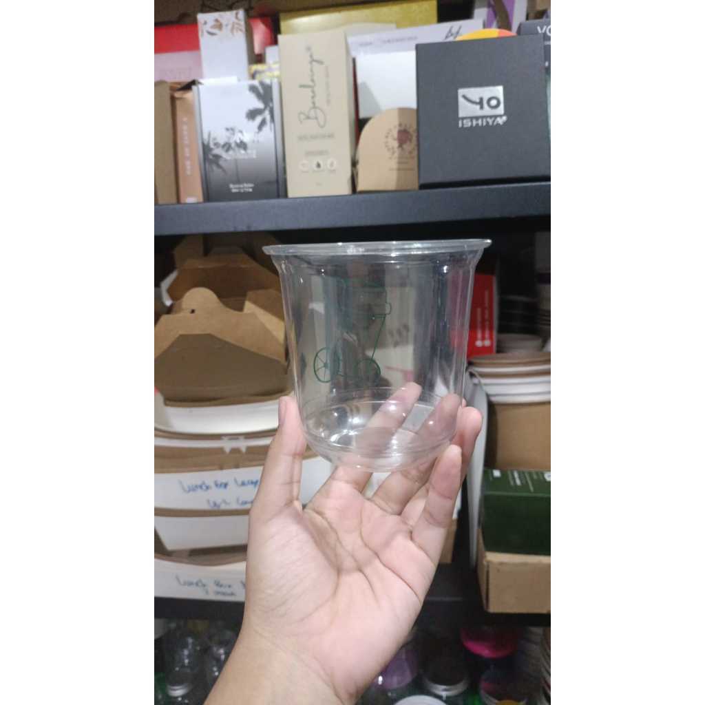 (50pcs) Gelas Oval 12oz PET Bebas Untuk Kopi Teh PLP PET Cup Gelas 12oz Oval 12 oz 11gr Cup 14oz
