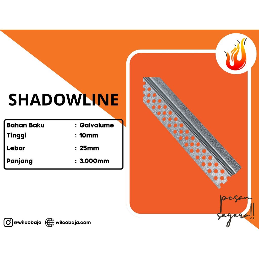 SHADOW LINE GYPSUM SHADOW LINE / TALI AIR PER BATANG 3 METER