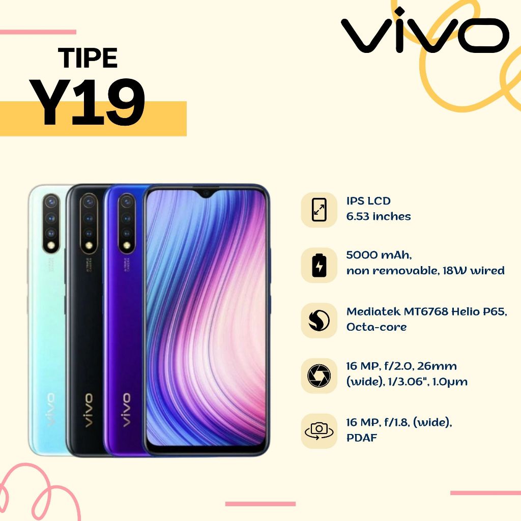 VIVO Y19 RAM 8+256GB 4G  Android Fullset Garansi 12 Bulan