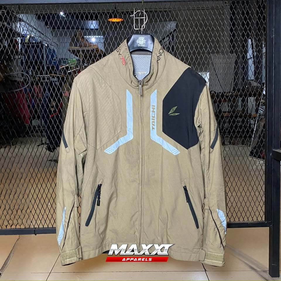 Jaket motor Taichi | RSJ 296 Khaki | Jaket touring pria | safety riding jacket