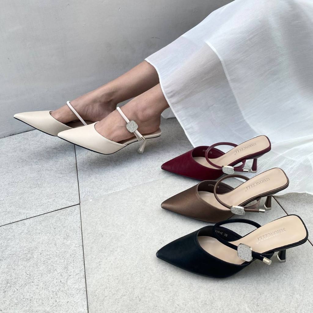 Simoncelli Sandal Heels 7 cm | Sendal Wanita | Sendal Kantor Wanita | Wedding Shoes | High Heels | H