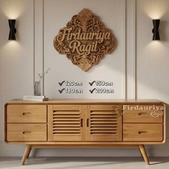 BEST SELLER TERBARU Buffet tv meja tv kayu jati solid grade A minimalis antik jepara mebel laci 4 le