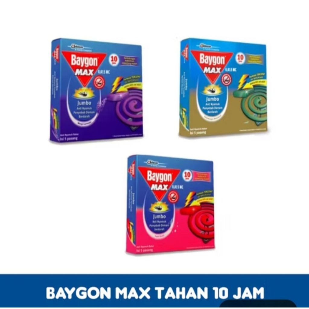 Baygon Obat Nyamuk Bakar Jumbo isi 5 pasang / Baygon max obat nyamuk bakar / Baygon Anti nyamuk baka